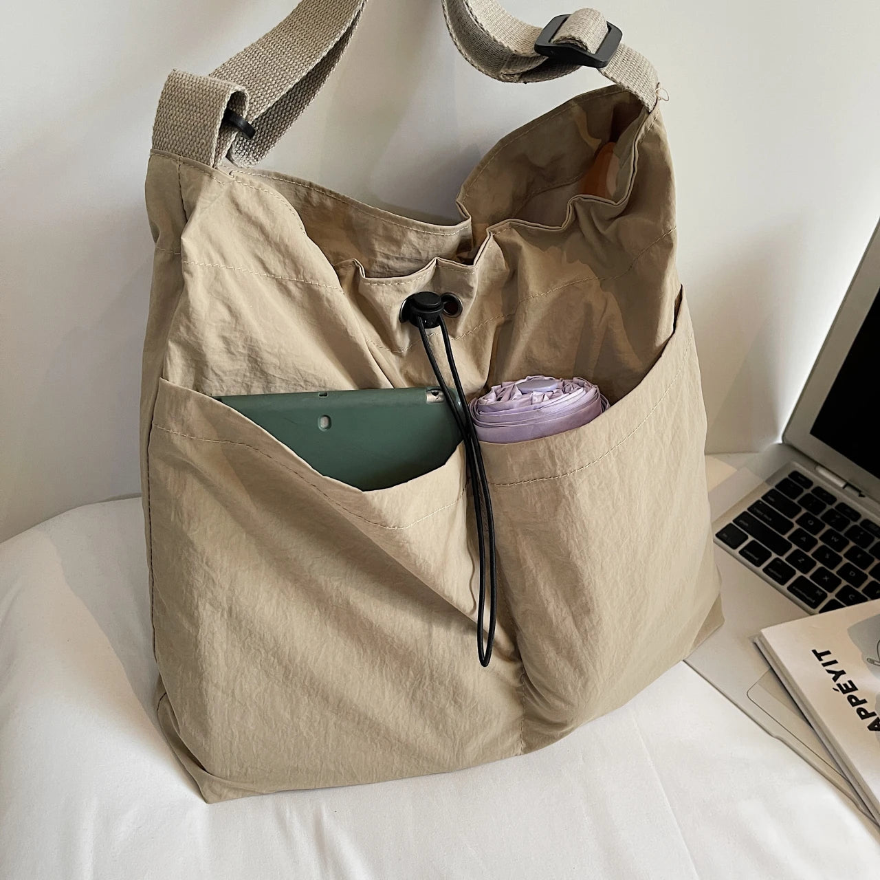Handbags for women. Leisure big bag female 2025 new fashion cloth shoulder bag large capacity bucket bag commuter messenger bag