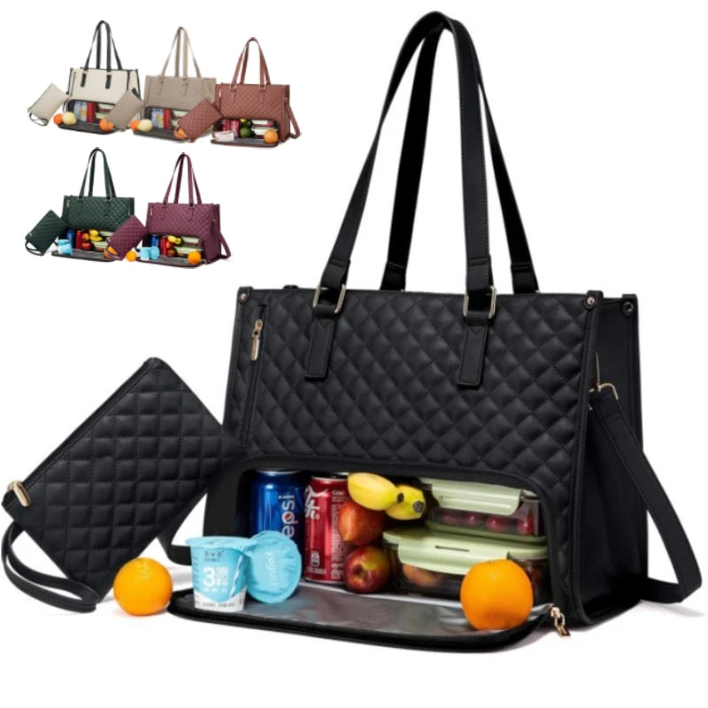 Women Bags Large Women Lunch Bags With Insulated Compartment Tote Bag with Leakproof Lunch Box Pocket Work Bag Handbag